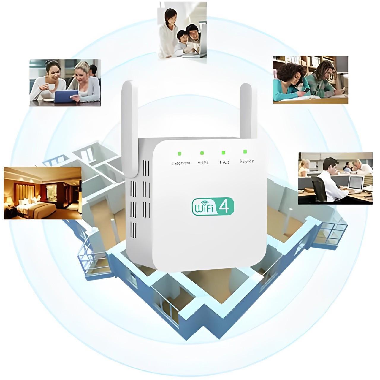 Tuzwa WiFi Range Extender – Dual-Band 2.4GHz & 5GHz WiFi Extender with High-Gain External Antennas, Gigabit Ethernet & Plug-In Setup