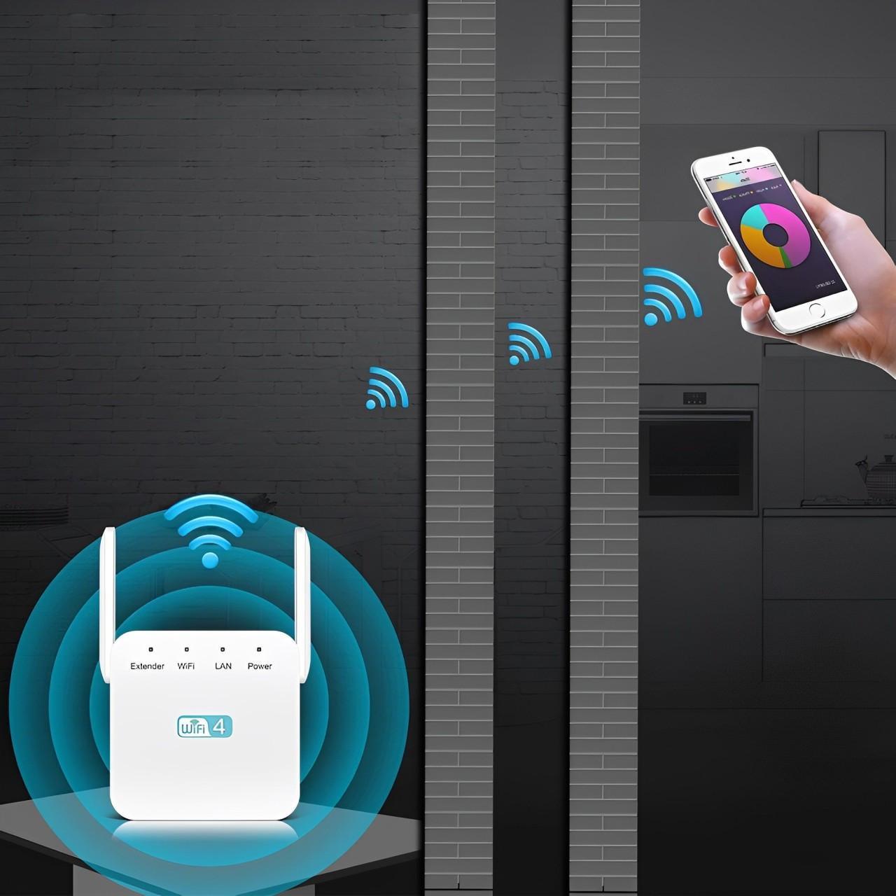 Tuzwa WiFi Range Extender – Dual-Band 2.4GHz & 5GHz WiFi Extender with High-Gain External Antennas, Gigabit Ethernet & Plug-In Setup