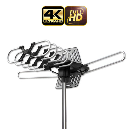 Digital TV Antenna, Long Range Outdoor TV Antenna with 360 Degree Rotor