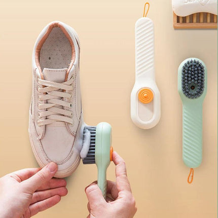 Shoe Scrubber Brush with Soap Dispenser, Shoe Cleaning Kit with 2 Brushes, Shoe Cleaner for Sneakers and Floors