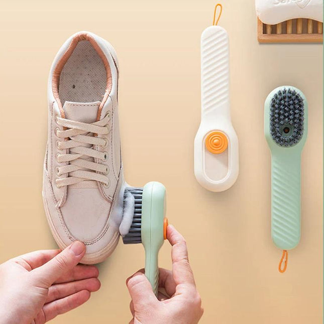Shoe Scrubber Brush with Soap Dispenser, Shoe Cleaning Kit with 2 Brushes, Shoe Cleaner for Sneakers and Floors