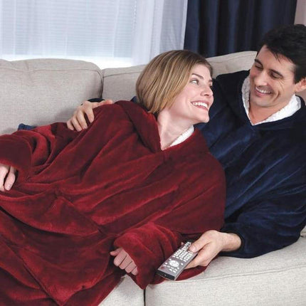 Oversized Sweater Blanket Hoodie Fleece Lining, Oversized Hoodie Wearable Blanket Wide Sleeves, Cozy Sweater Blanket