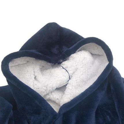 Oversized Sweater Blanket Hoodie Fleece Lining, Oversized Hoodie Wearable Blanket Wide Sleeves – media 8