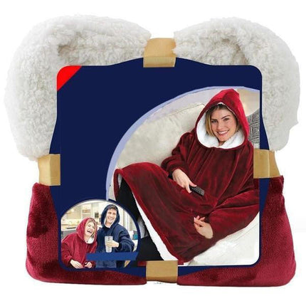Oversized Sweater Blanket Hoodie Fleece Lining, Cozy Sweater Blanket – media 9