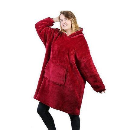 Oversized Sweater Blanket Hoodie Fleece Lining, Oversized Hoodie Wearable Blanket Wide Sleeves – media 12