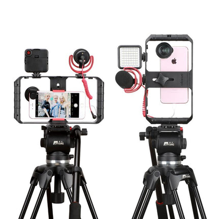 Camera Rig for Smartphone, Handheld Phone Cage with 3 Cold Shoe Mounts for Microphone and Light – image 4