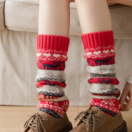 Knit Leg Warmers for Winter, Boot Leg Warmers for Ski and Hiking – image 9