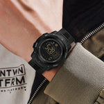 Tuzwa Men's Digital Military Sports Watch with Pedometer – 5Bar Water Resistant, 45mm Dial, Rubber Strap