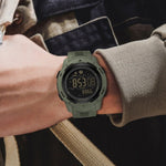 Tuzwa Men's Digital Military Sports Watch with Pedometer – 5Bar Water Resistant, 45mm Dial, Rubber Strap