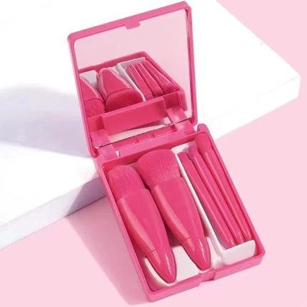 Makeup Brush Set with Mirror, Makeup Tools Set for Purse – image 8