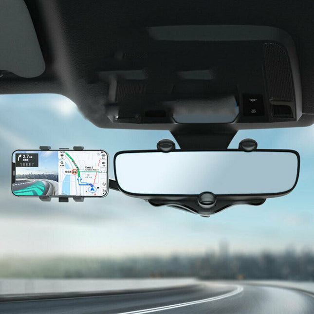 Car Phone Mounts, Rearview Mirror Phone Holder with Retractable Arm