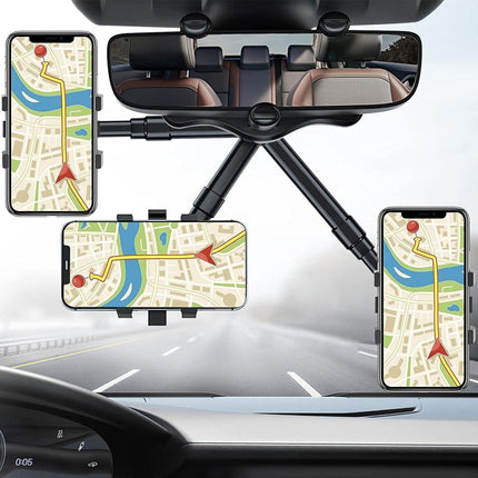 Car Phone Mounts, Rearview Mirror Phone Holder with Retractable Arm – image 4