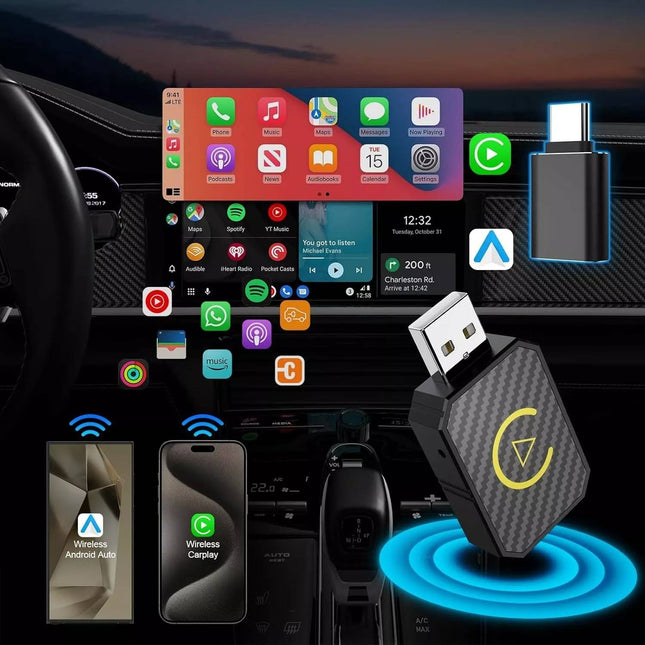 Wireless CarPlay Adapter for iPhone, Apple CarPlay Wireless Adapter and Android Auto Dongle for Factory Wired Head – image 2