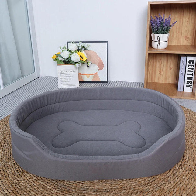 Pet Beds with Waterproof Base, Elevated Pet Bed with Polar Fleece Top and Raised Rim