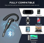 Tuzwa Bluetooth 5.1 Headset with Dual Mic – Wireless Noise Cancelling Earpiece with 25H Talk Time for Calls, Work & Driving