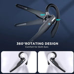 Tuzwa Bluetooth 5.1 Headset with Dual Mic – Wireless Noise Cancelling Earpiece with 25H Talk Time for Calls, Work & Driving