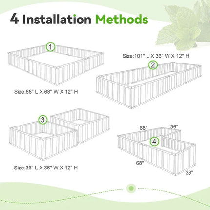 Raised Garden Beds Outdoor, Galvanized Raised Flower Bed