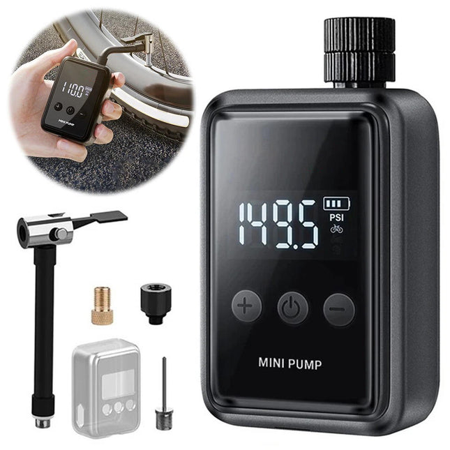 Electric Bike Pump with Digital Display, Presta Valve Pump, Bicycle Tire Pump with Auto Shutoff for Schrader Valve