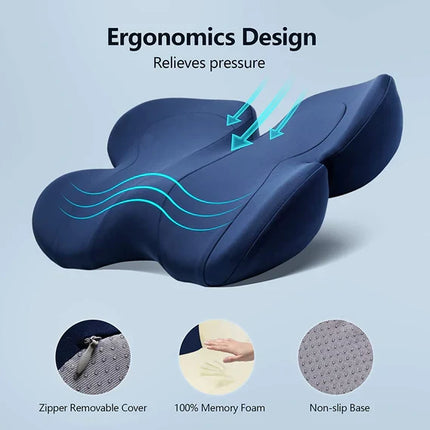 Seat Cushion Memory Foam for Tailbone Relief, Non Slip Office Chair Cushion – image 5