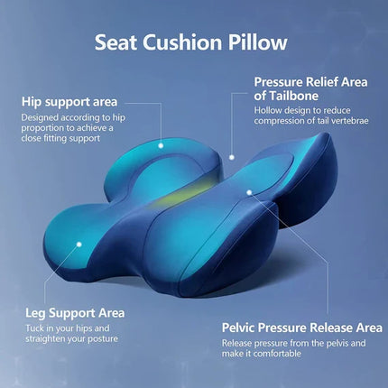 Seat Cushion Memory Foam for Tailbone Relief, Non Slip Office Chair Cushion