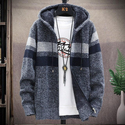 Striped Cardigan, Zip Up Fall Sweater for Winter