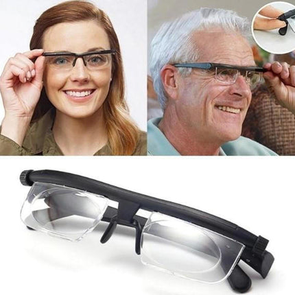 Adjustable Focus Glasses for Mild Myopia and Hyperopia, Anti Scratch Glasses with Dial for Women and Men