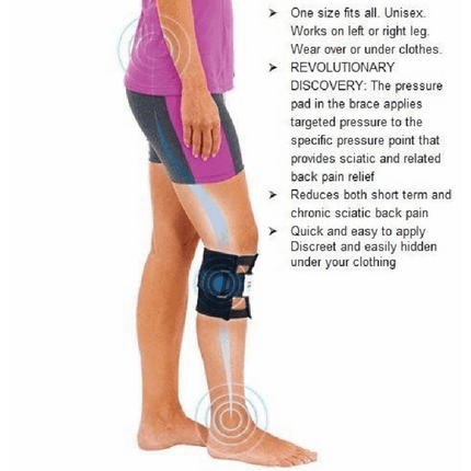 Knee Support Brace for Sciatica, Adjustable Knee Wrap with Acupressure Pressure Point Pad – image 6