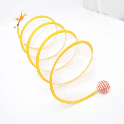 Collapsible Cat Tunnel, Interactive Cat Toy S Type Tunnel with Balls and Crinkle Paper – image 6
