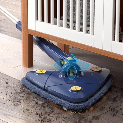 Spin Mop, Self Wringing Microfiber Mop with Extendable Handle, Triangle Floor Mop for Walls Ceilings and Corners