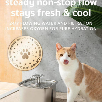 Cat Water Fountain 95oz, Stainless Steel Cat Water Fountain with 5 Stage Filter – image 4