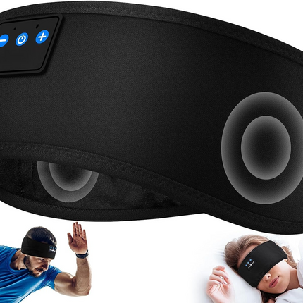 Sleep Headphones Headband, Bluetooth Headband with Flat Speakers and Mic