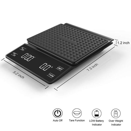 Digital Kitchen Scale with Timer, Coffee Scale with Timer and Tare for Pour Over – image 6