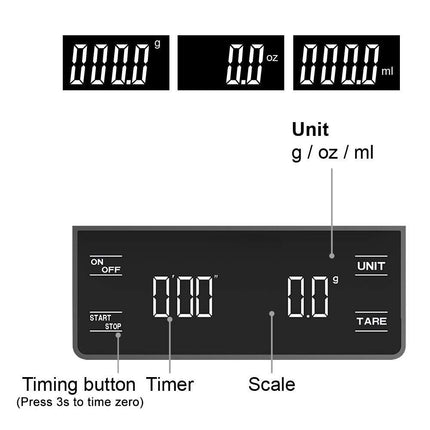 Digital Kitchen Scale with Timer, Digital Gram Scale with Silicone Pad