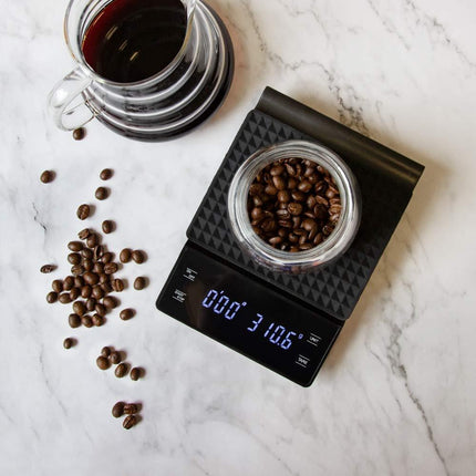 Digital Kitchen Scale with Timer, Coffee Scale with Timer and Tare for Pour Over, Digital Gram Scale with Silicone Pad