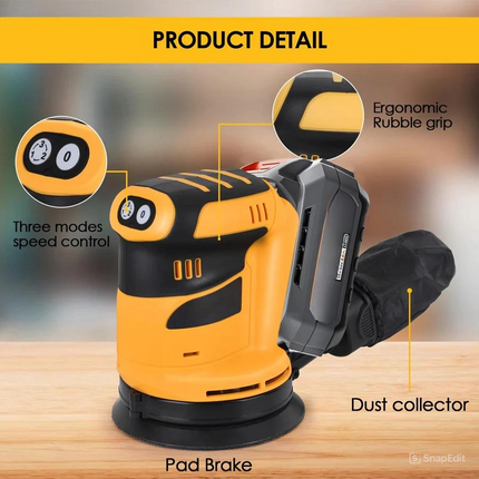 Electric Sander with 20 Sandpapers and Polishing Pads, Cordless Sander