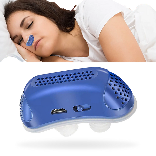 Anti Snoring Device with Silicone Nasal Cones, Micro CPAP Device for Snoring, Hoseless CPAP Without Mask with Case