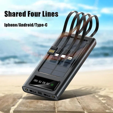 Power Bank with Built In Cables, 20000mAh Solar Power Bank – image 6