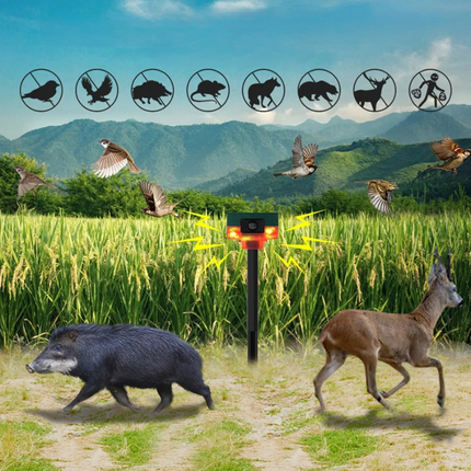 Deer Repellent for Yard, Rabbit Repellent Solar Bird Repeller