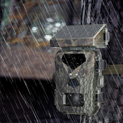 Solar Trail Camera with Night Vision, Waterproof Camera for Hunting, Solar Powered Camera for Wildlife