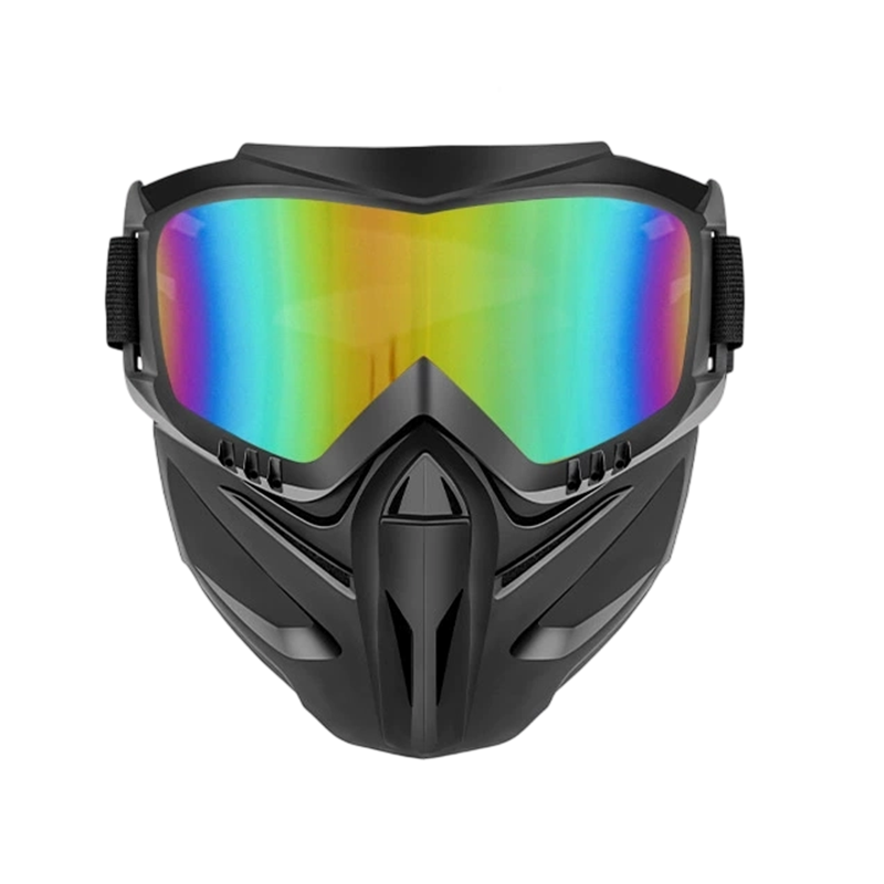 Tuzwa Face Shield with Detachable Safety Goggles – Polycarbonate Full Face & Eye Shield, Adjustable Strap, Side Ventilation, 4 Lens Colors