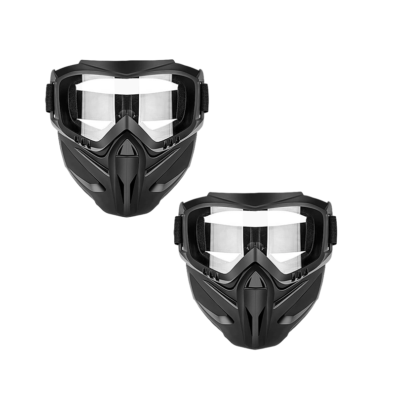 Tuzwa Face Shield with Detachable Safety Goggles – Polycarbonate Full Face & Eye Shield, Adjustable Strap, Side Ventilation, 4 Lens Colors