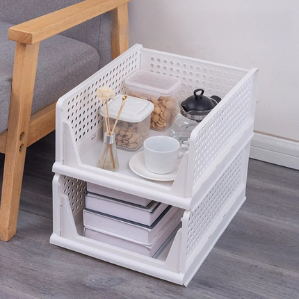Closet Organizer Storage Bins, Stackable Clear Storage Bins for Wardrobe, Plastic Storage Containers for Shelves