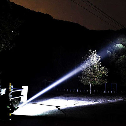 USB Powerful Flashlight Torch, Rechargeable Aircraft Grade Aluminum LED Torch with Telescopic Zoom, 5 Light Modes and IPX-6 Rating