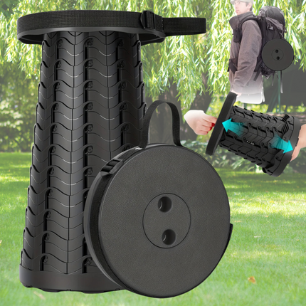 Lightweight Stool Telescopic, Folding Stool with Adjustable Height, Collapsible Stool Portable for Fishing and Camping
