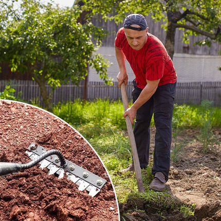Carbon Steel Garden Hand Rake Head with 5, 6, 7 or 8 Teeth, Detachable Lawn Dethatching and Weeding Tool for Wooden Poles