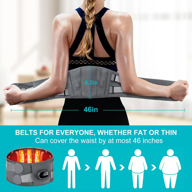 Heating Pad for Lower Back Pain, Infrared Heat and Vibration Massager