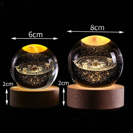 Crystal Ball Galaxy Projector, Galaxy Light Projector with Music and Beech Wood Base – image 5