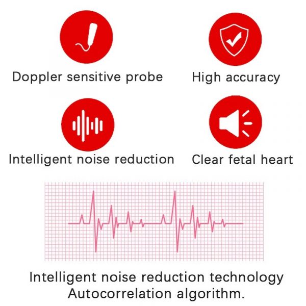 Tuzwa Fetal Doppler Heartbeat Monitor – 3MHz Probe, LCD Display, 50–240 BPM, Speaker & 3 Monitoring Modes
