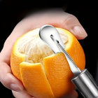 Orange Peeler, Stainless Steel Citrus Peeler with Curved Blade, Fruit Peeler for Grapefruit and Kiwi