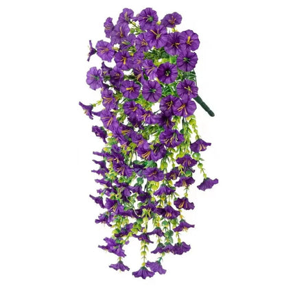 UV Resistant Artificial Morning Glory Flower Hanging Decor, 75cm Faux Flower Vine Garland for Patio, Balcony, Fence and Wedding Arch